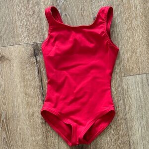 Capezio Red Sleeveless Bodysuit